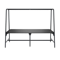 Round multipurpose table | 2400 - 2800 x 740 - 1050 mm, Fenix ​​black