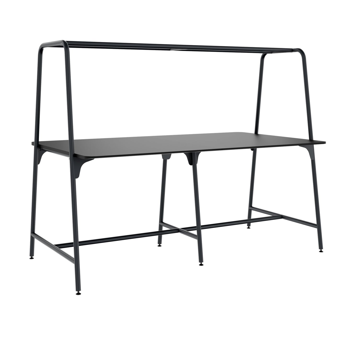 Round multipurpose table | 2400 - 2800 x 740 - 1050 mm, Fenix ​​black