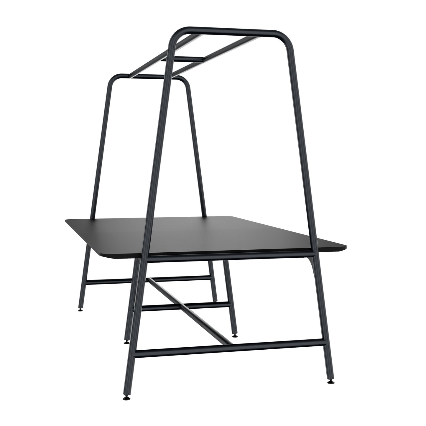Round multipurpose table | 2400 - 2800 x 740 - 1050 mm, Fenix ​​black
