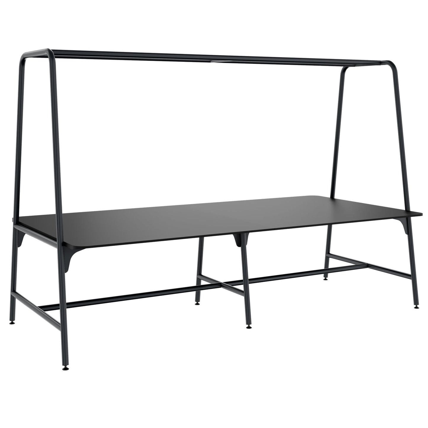 Round multipurpose table | 2400 - 2800 x 740 - 1050 mm, Fenix ​​black