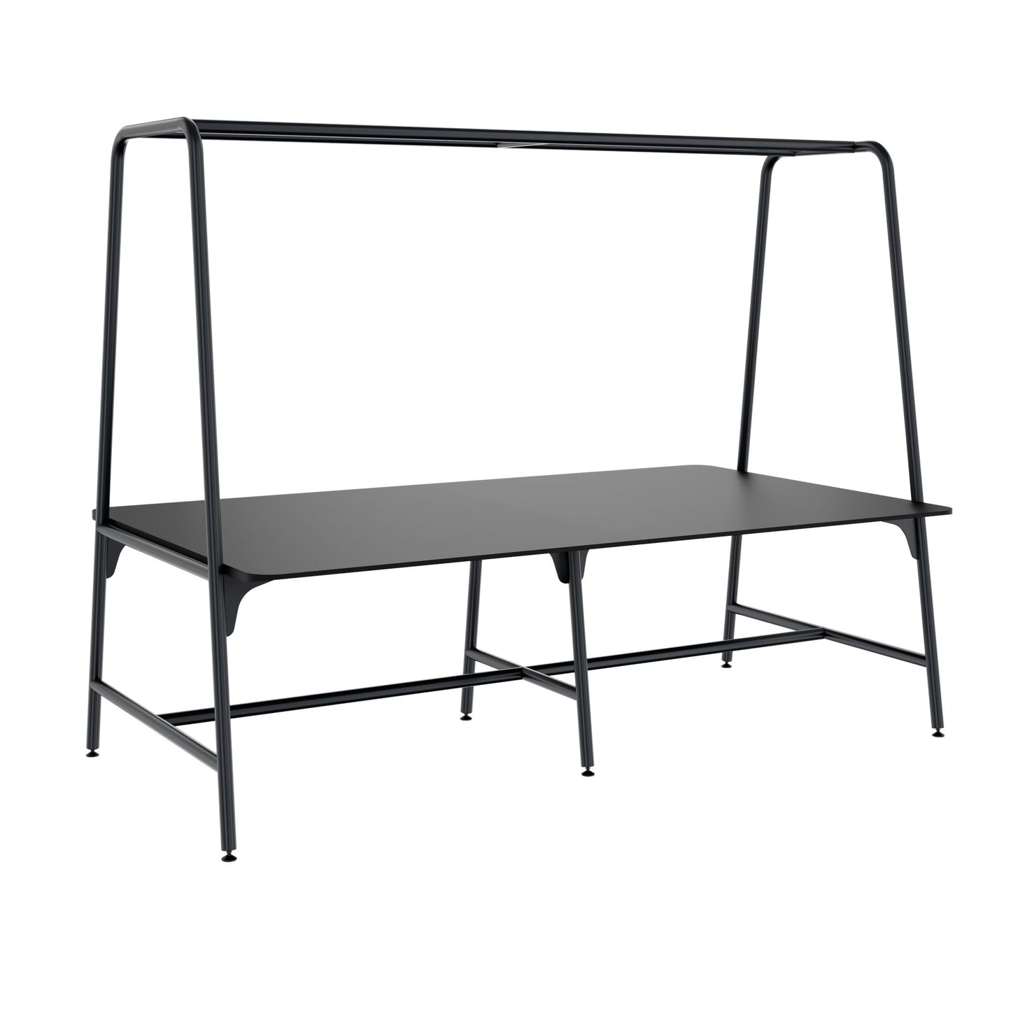 Round multipurpose table | 2400 - 2800 x 740 - 1050 mm, Fenix ​​black