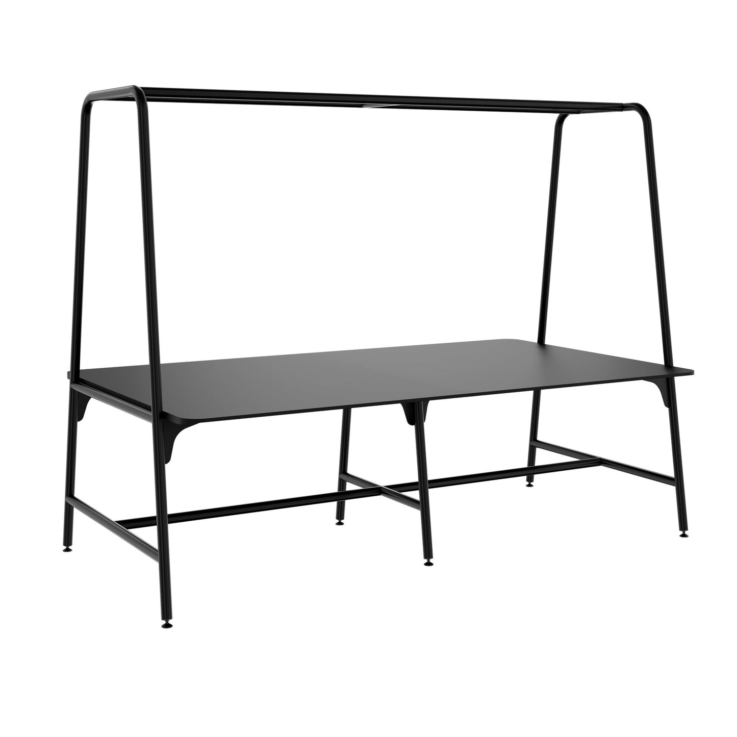 Round multipurpose table | 2400 - 2800 x 740 - 1050 mm, Fenix ​​black