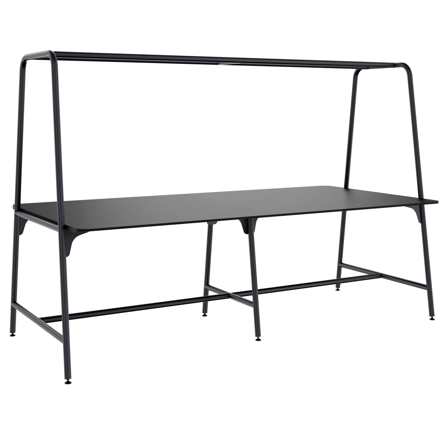 Round multipurpose table | 2400 - 2800 x 740 - 1050 mm, Fenix ​​black