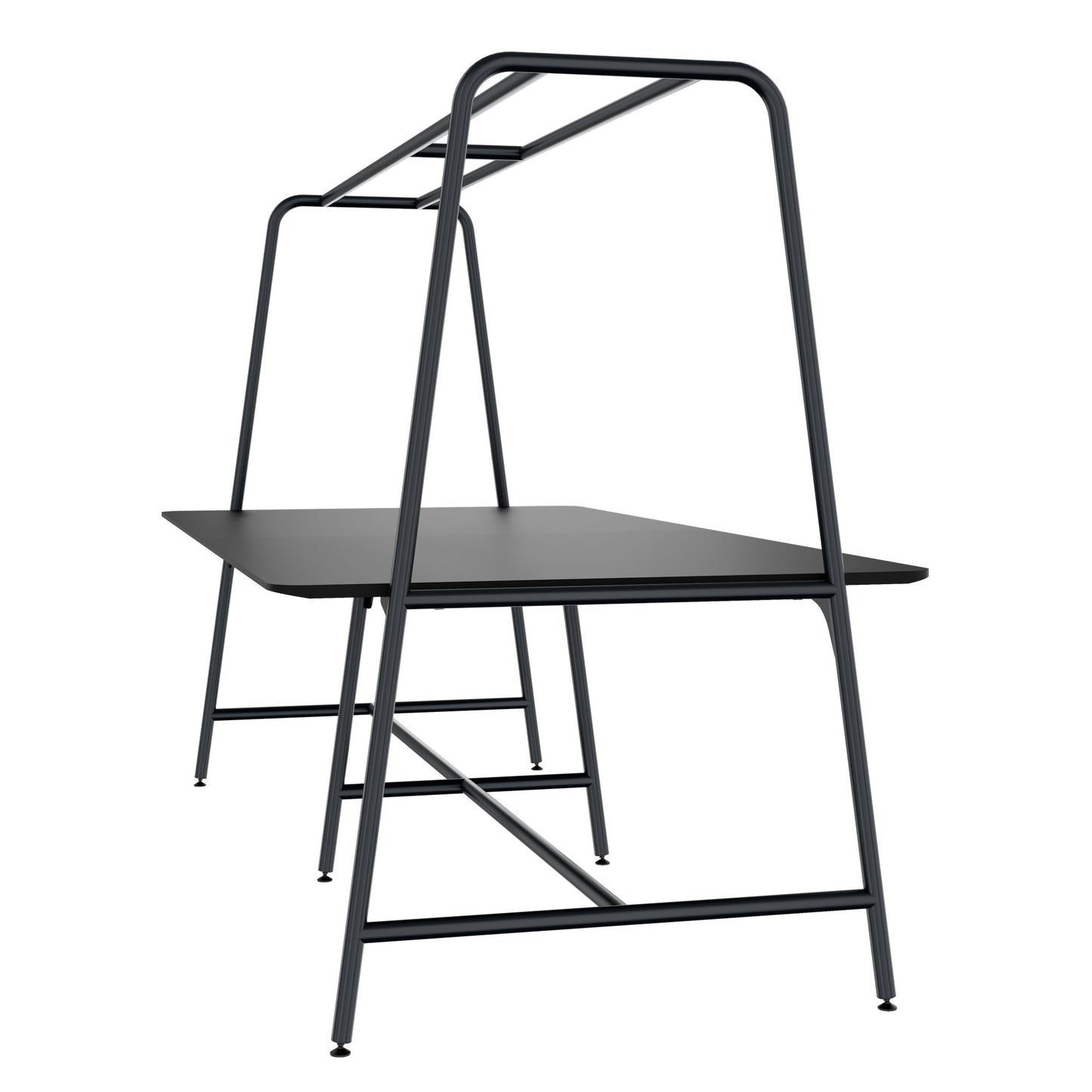 Round multipurpose table | 2400 - 2800 x 740 - 1050 mm, Fenix ​​black