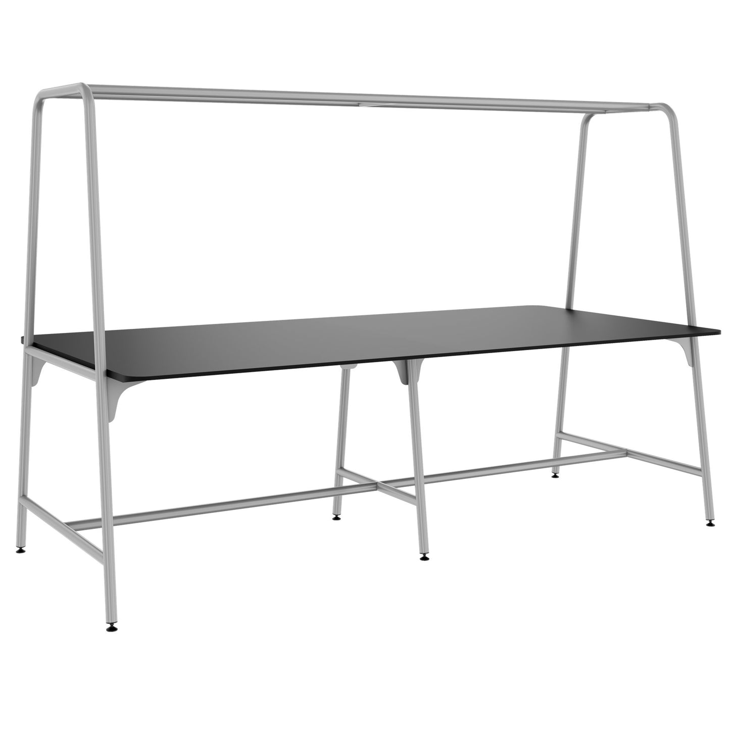 Round multipurpose table | 2400 - 2800 x 740 - 1050 mm, Fenix ​​black