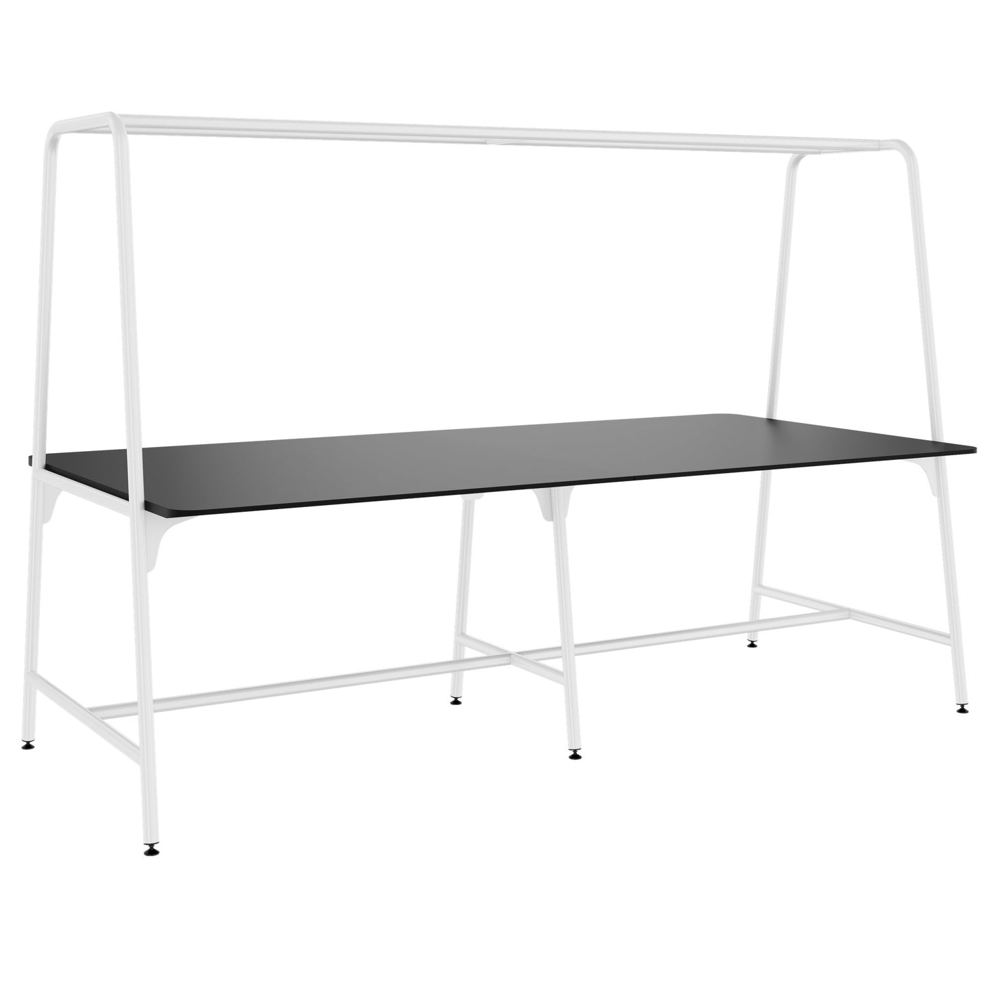 Round multipurpose table | 2400 - 2800 x 740 - 1050 mm, Fenix ​​black
