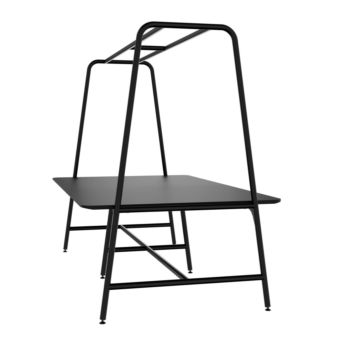 Round multipurpose table | 2400 - 2800 x 740 - 1050 mm, Fenix ​​black