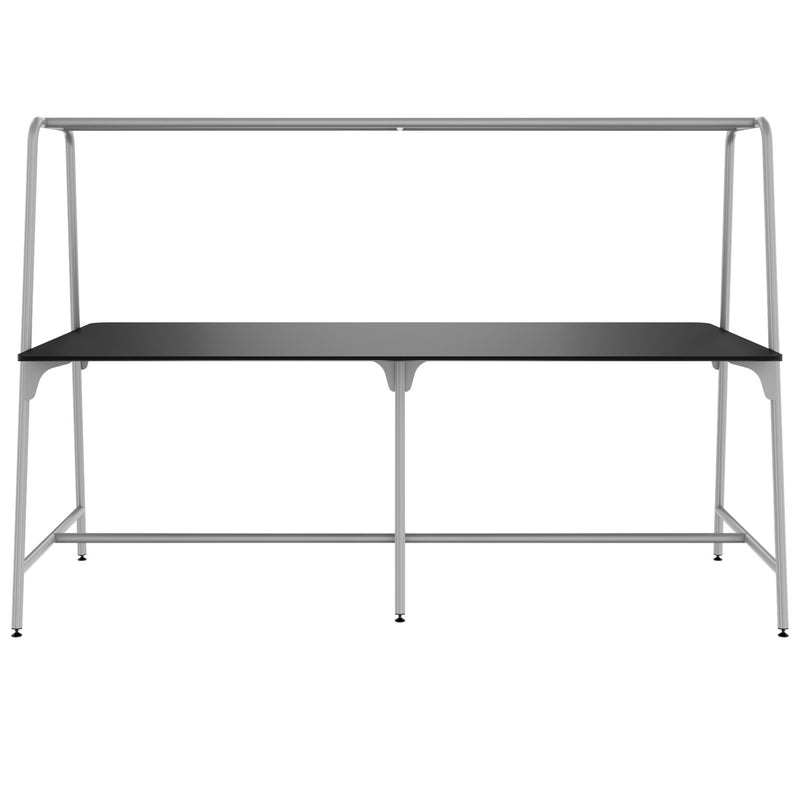 Table polyvalente ROUND | 2400 - 2800 x 740 - 1050 mm, Fenix noir  - 2 Main Image