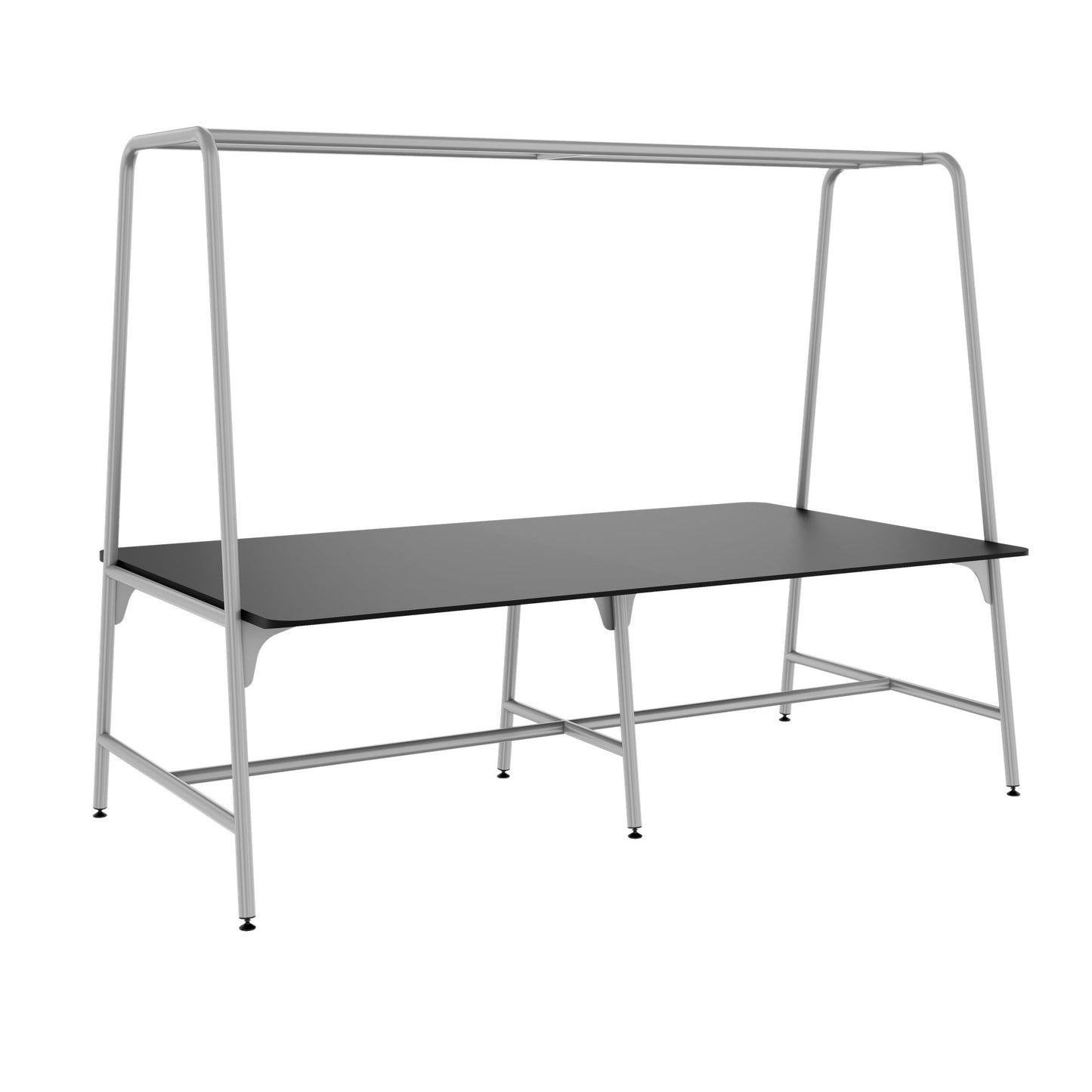 Round multipurpose table | 2400 - 2800 x 740 - 1050 mm, Fenix ​​black
