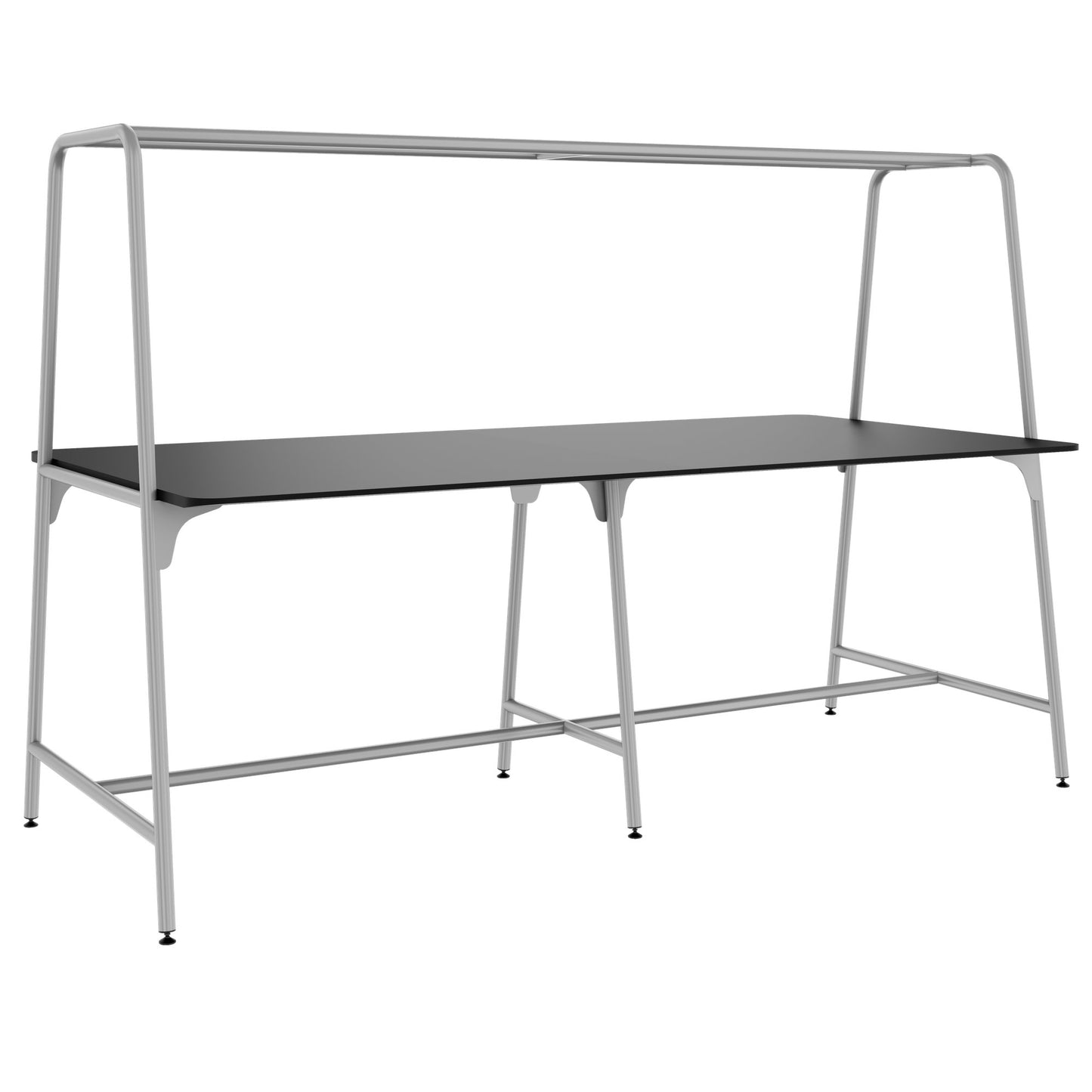 Round multipurpose table | 2400 - 2800 x 740 - 1050 mm, Fenix ​​black