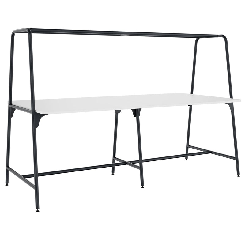 ROUND Multipurpose Tisch | 2400 - 2800  x 740 - 1050 mm, HPL Weiß - 1 Main Image