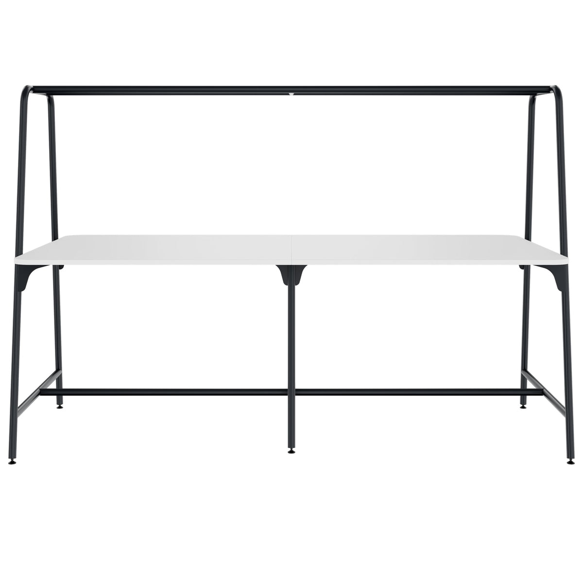 ROUND Multipurpose Tisch | 2400 - 2800  x 740 - 1050 mm, HPL Weiß - 2 Lightbox Main Image