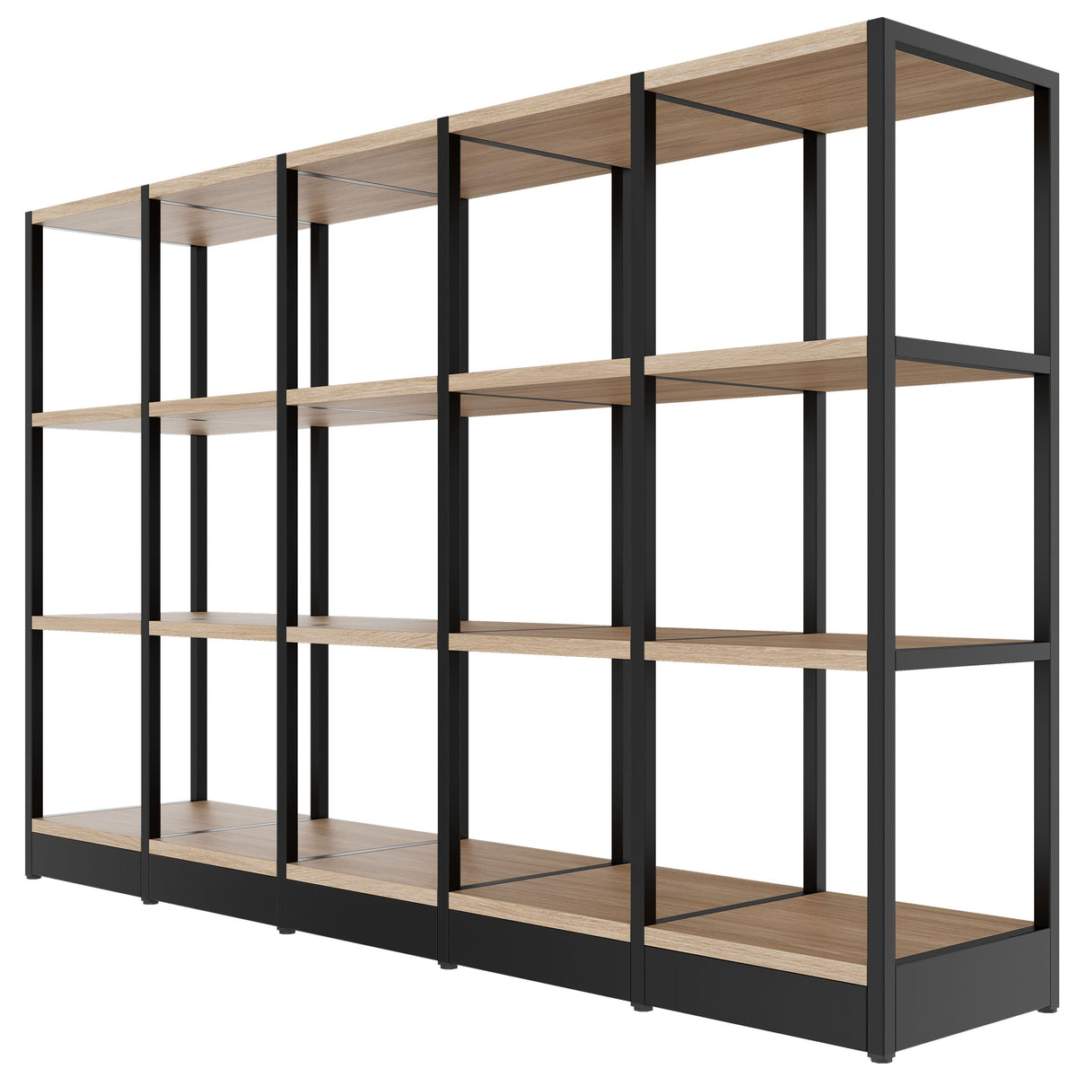 ATELLA Shelving unit | 3 OH, 1960 x 1255 mm, amber oak - 3 Lightbox Main Image