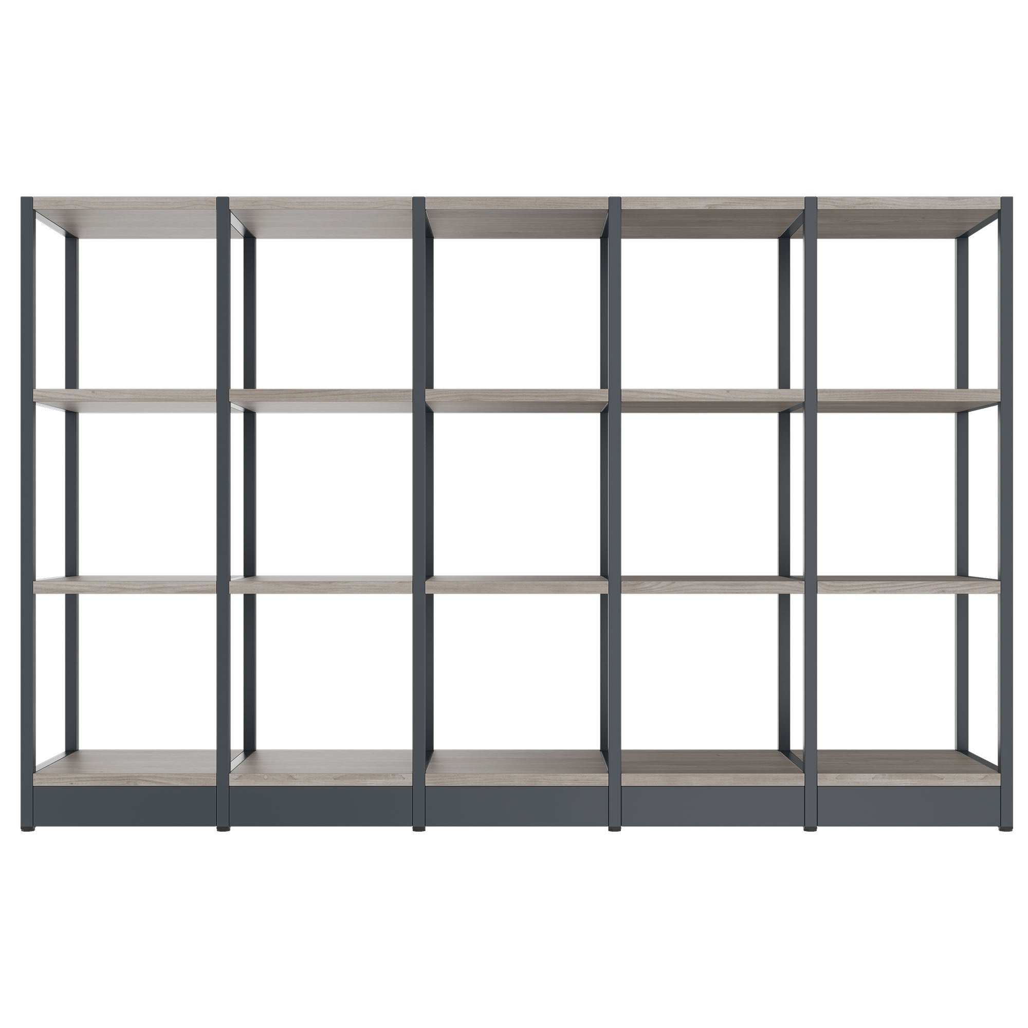 ATELLA shelf cabinet | 3 OH, 1960 x 1255 mm, gray northern oak