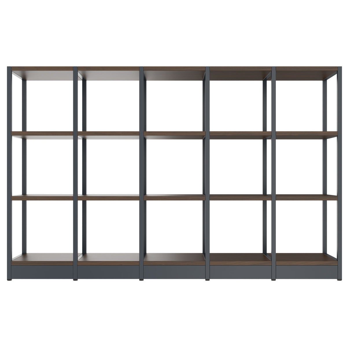ATELLA Shelving Unit | 3 SH, 1960 x 1255 mm, Walnut - 2 Lightbox Main Image