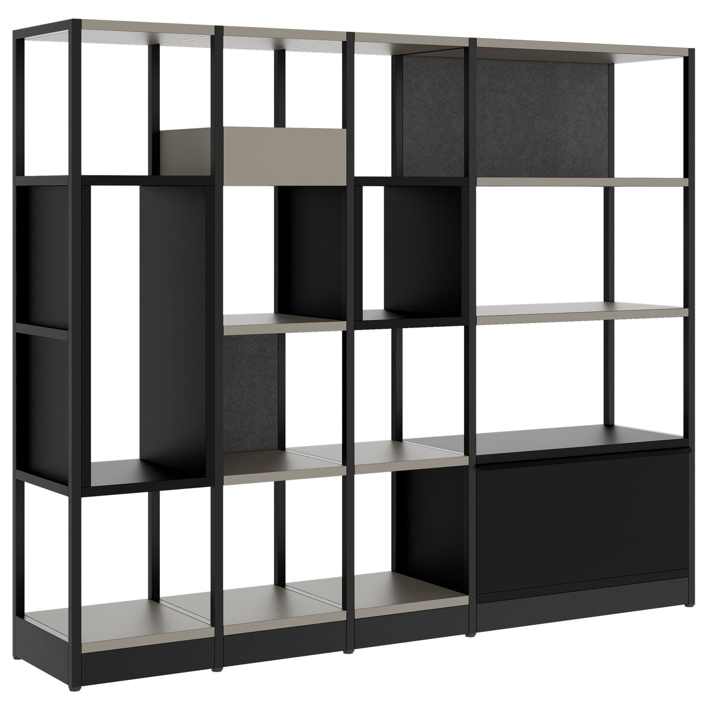 ATELLA shelf cabinet | 4 OH, 1960 x 1635 mm, Cubanite gray