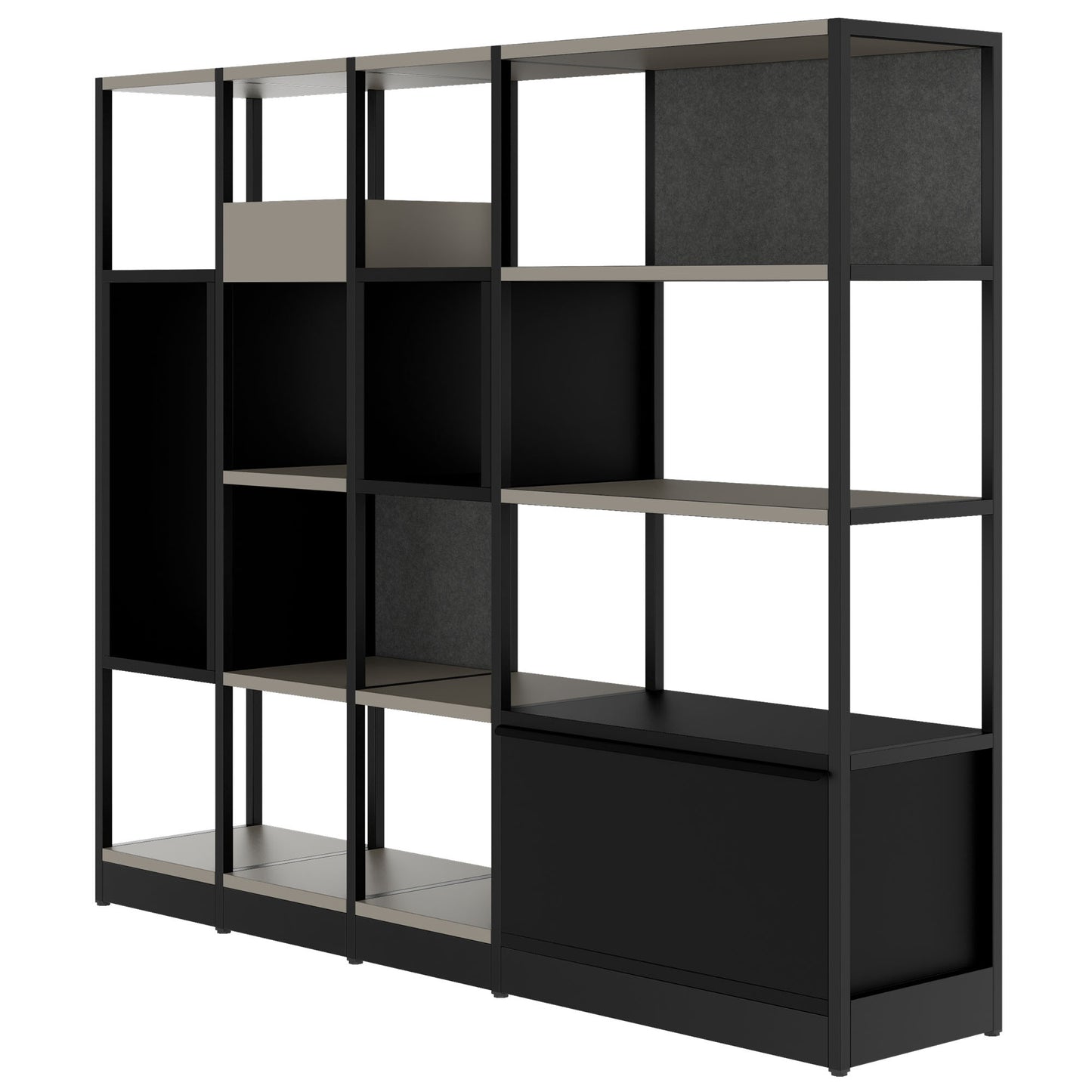 ATELLA Regalschrank | 4 OH, 1960 x 1635 mm, Cubanitgrau