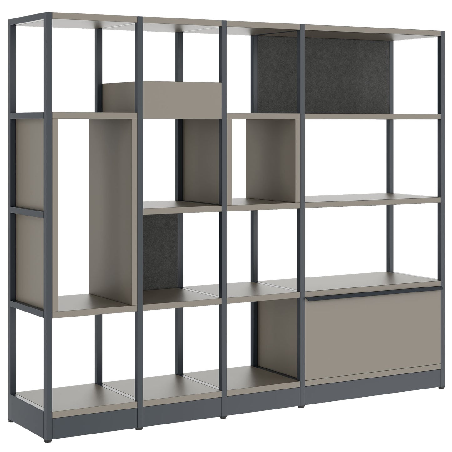 ATELLA shelf cabinet | 4 OH, 1960 x 1635 mm, Cubanite gray