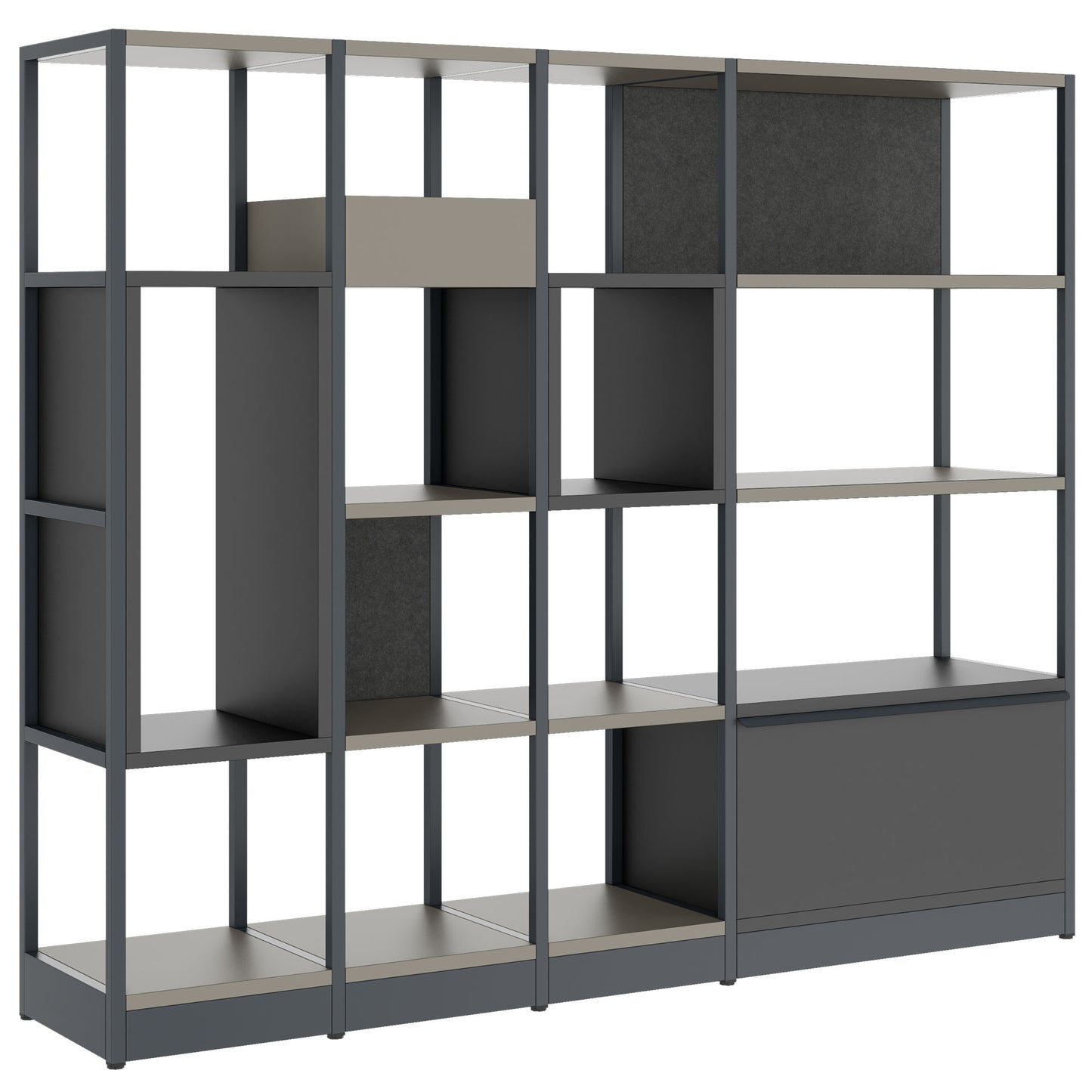 ATELLA shelf cabinet | 4 OH, 1960 x 1635 mm, Cubanite gray