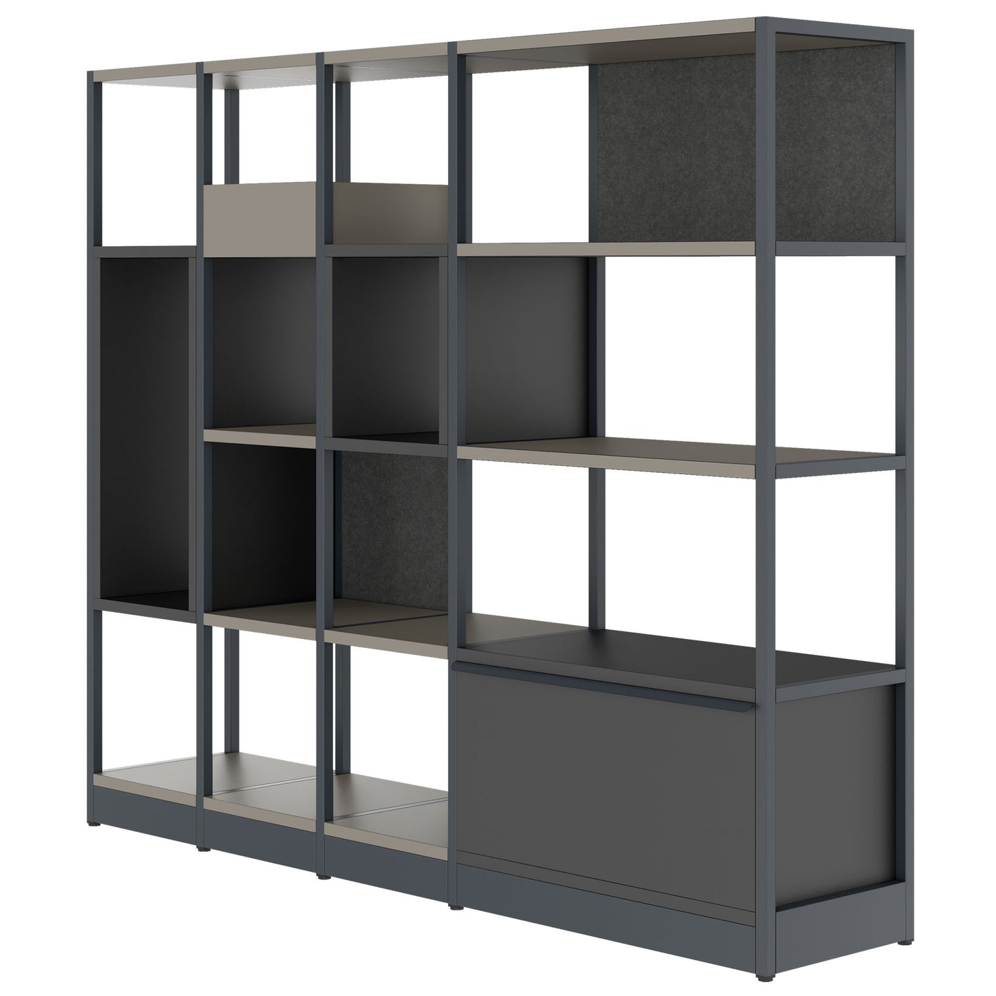 ATELLA shelf cabinet | 4 OH, 1960 x 1635 mm, Cubanite gray