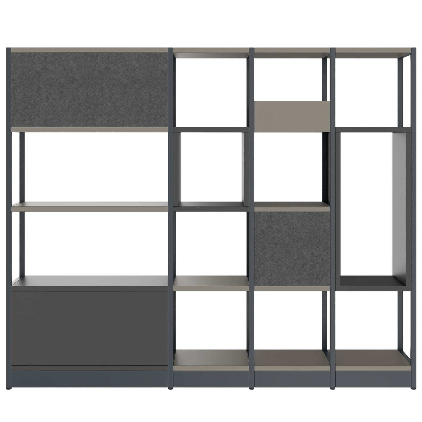 ATELLA shelf cabinet | 4 OH, 1960 x 1635 mm, Cubanite gray