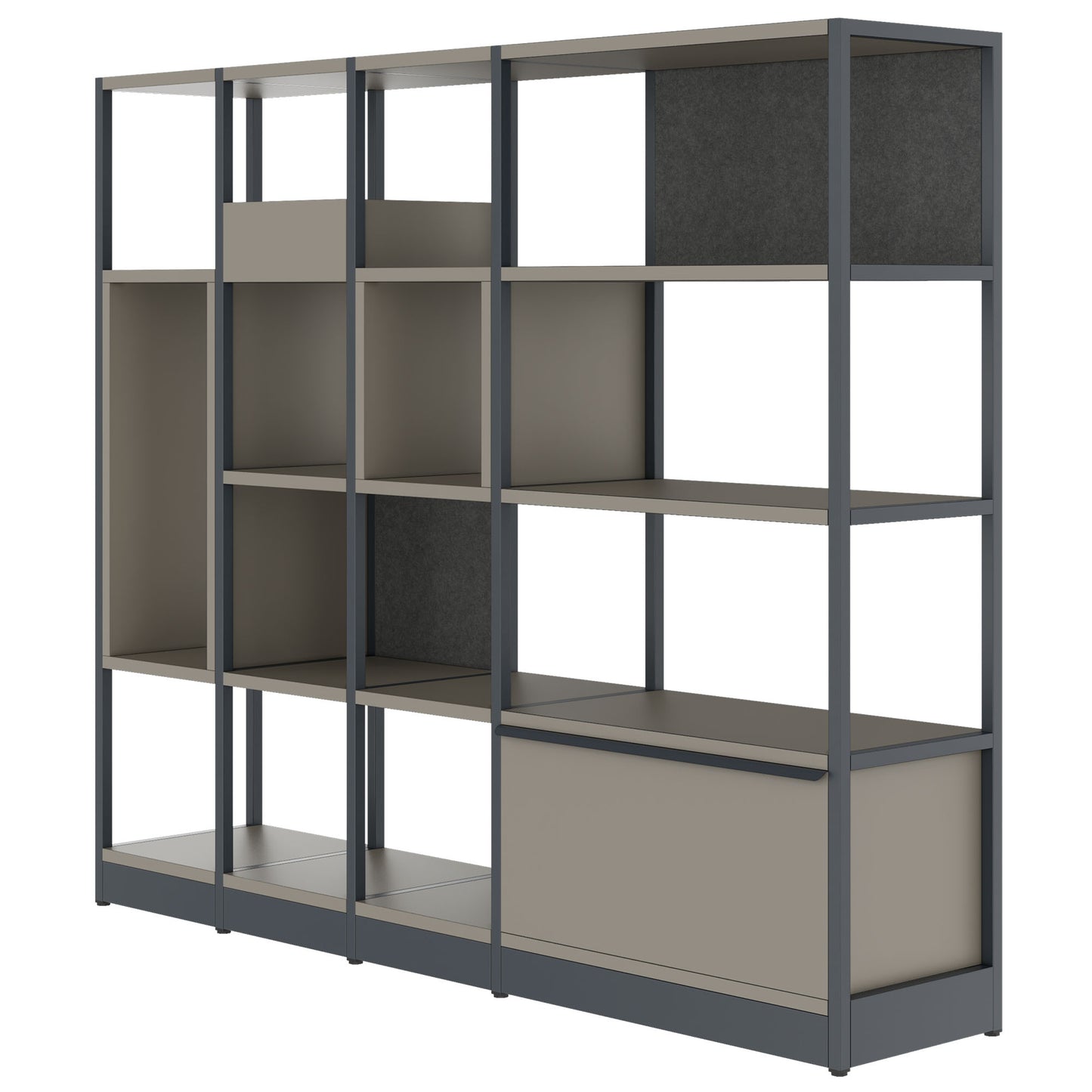 ATELLA shelf cabinet | 4 OH, 1960 x 1635 mm, Cubanite gray