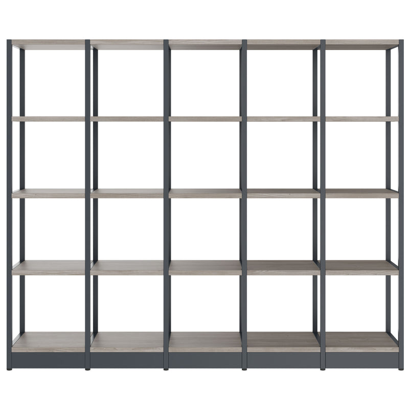 ATELLA Armadio scaffalato | 4 OH, 1960 x 1635 mm, rovere nordico grigio  - 2 Main Image