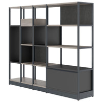 ATELLA shelf cabinet | 4 OH, 1960 x 1635 mm, gray northern oak