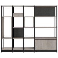 ATELLA shelf cabinet | 4 OH, 1960 x 1635 mm, gray northern oak