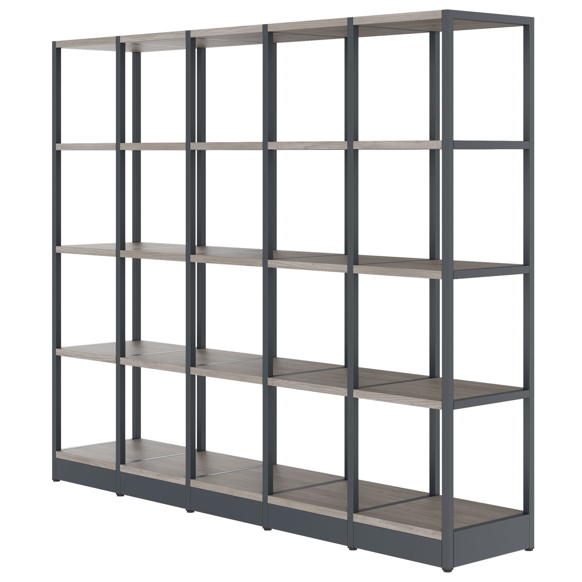 ATELLA shelf cabinet | 4 OH, 1960 x 1635 mm, gray northern oak
