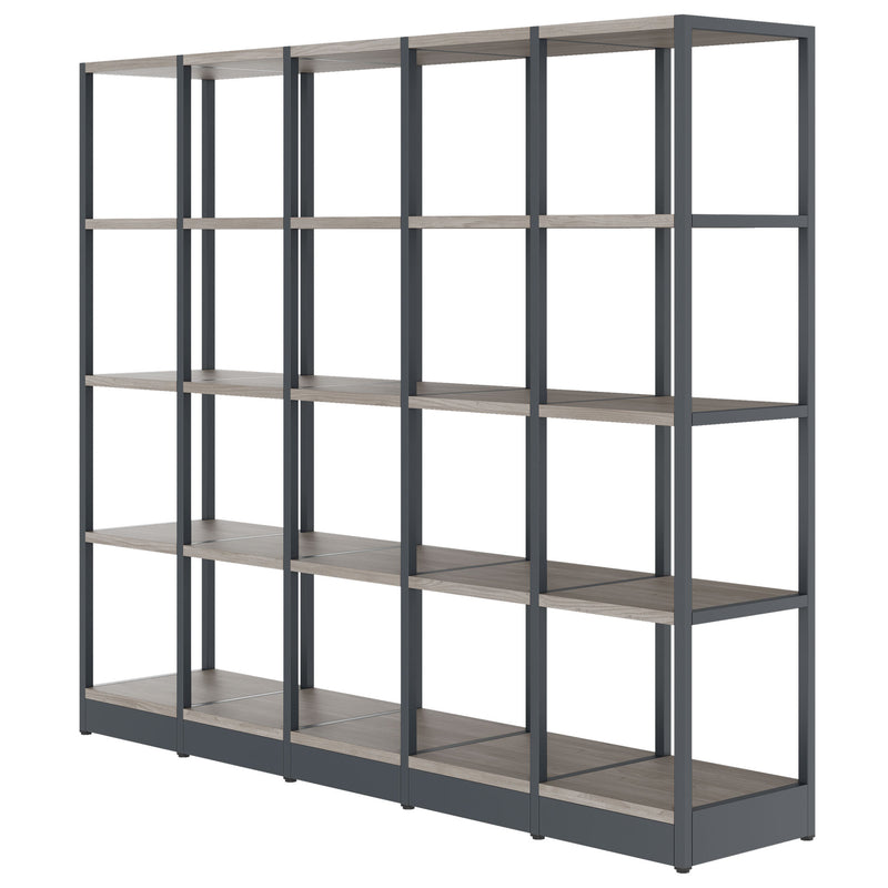 ATELLA Armadio scaffalato | 4 OH, 1960 x 1635 mm, rovere nordico grigio  - 3 Main Image