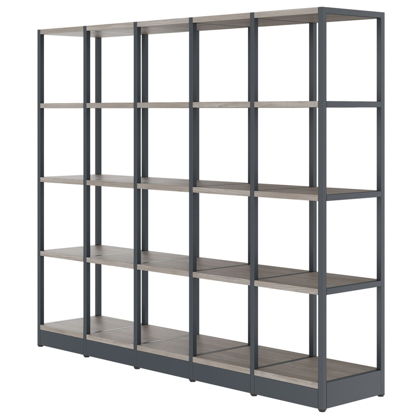 ATELLA shelf cabinet | 4 OH, 1960 x 1635 mm, gray northern oak