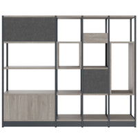 ATELLA shelf cabinet | 4 OH, 1960 x 1635 mm, gray northern oak