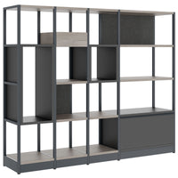 ATELLA shelf cabinet | 4 OH, 1960 x 1635 mm, gray northern oak