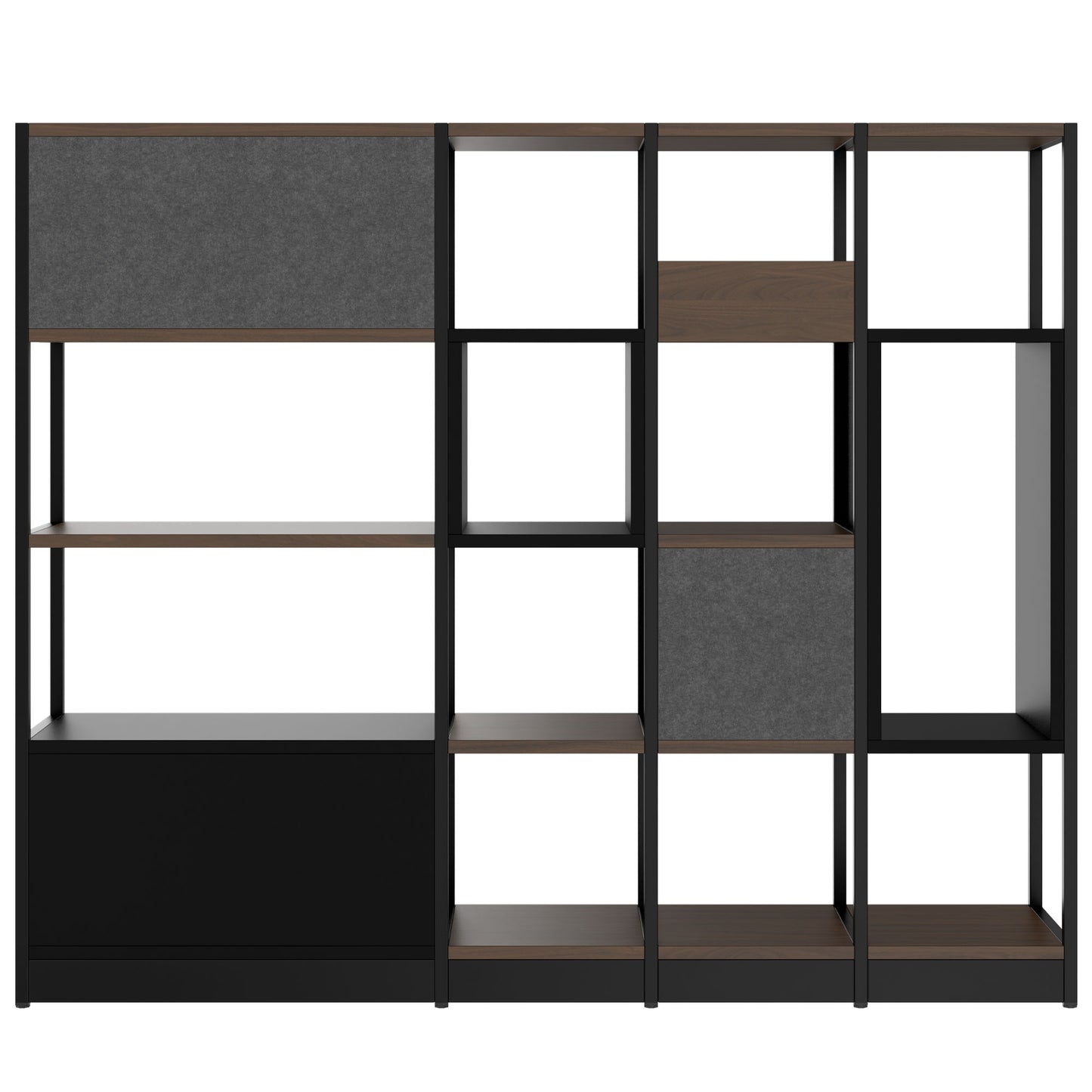 ATELLA Regalschrank | 4 OH, 1960 x 1635 mm, Nussbaum