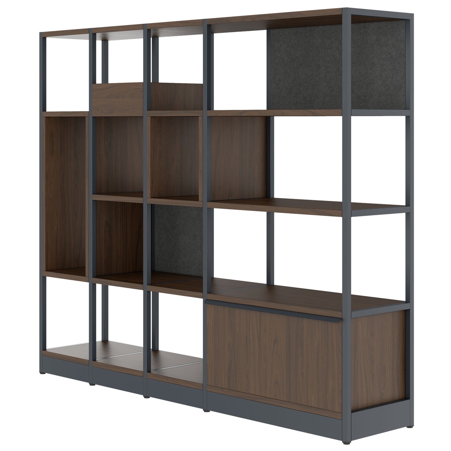 ATELLA shelf cabinet | 4 OH, 1960 x 1635 mm, walnut