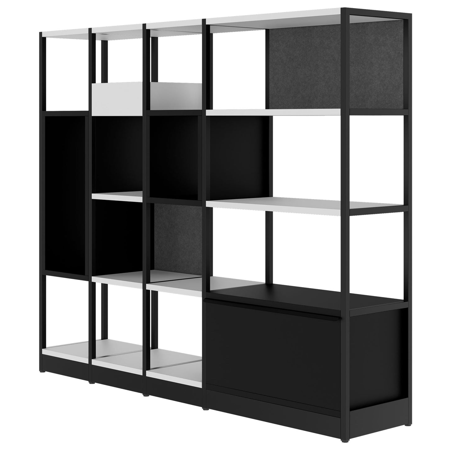 ATELLA Regalschrank | 4 OH, 1960 x 1635 mm, Perlgrau