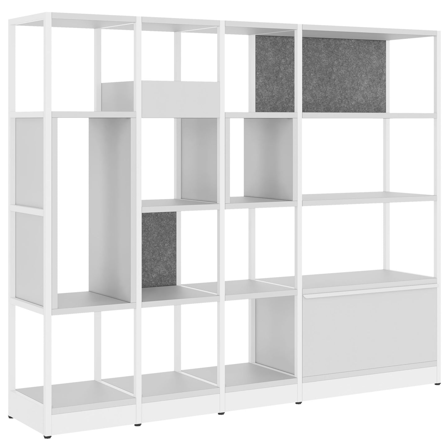 ATELLA shelf cabinet | 4 OH, 1960 x 1635 mm, pearl gray