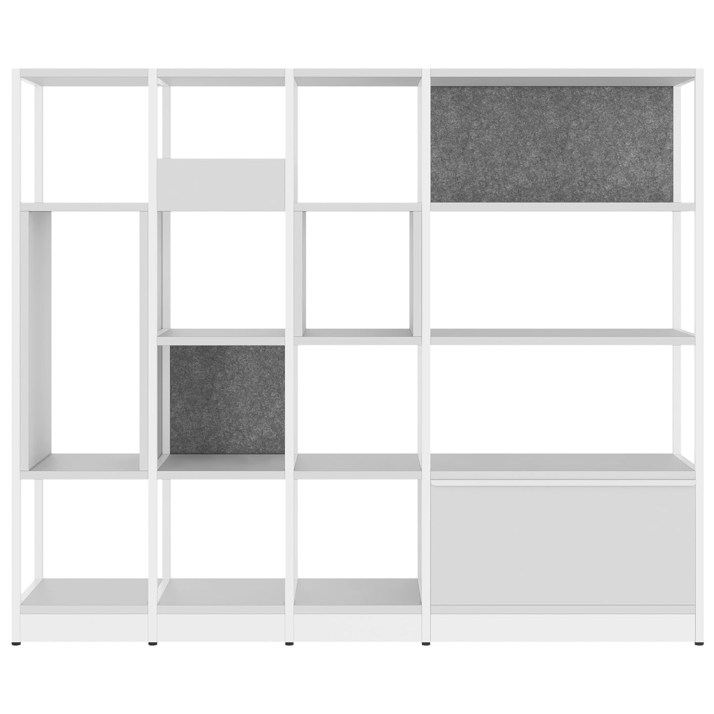 ATELLA shelf cabinet | 4 OH, 1960 x 1635 mm, pearl gray