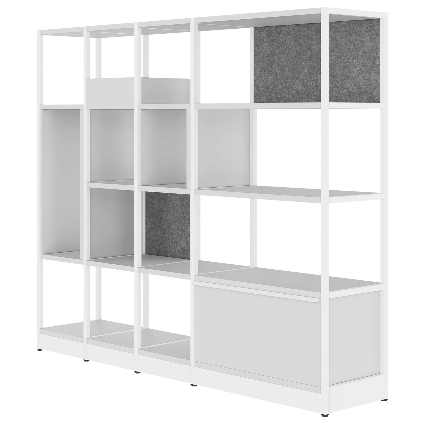 ATELLA shelf cabinet | 4 OH, 1960 x 1635 mm, pearl gray