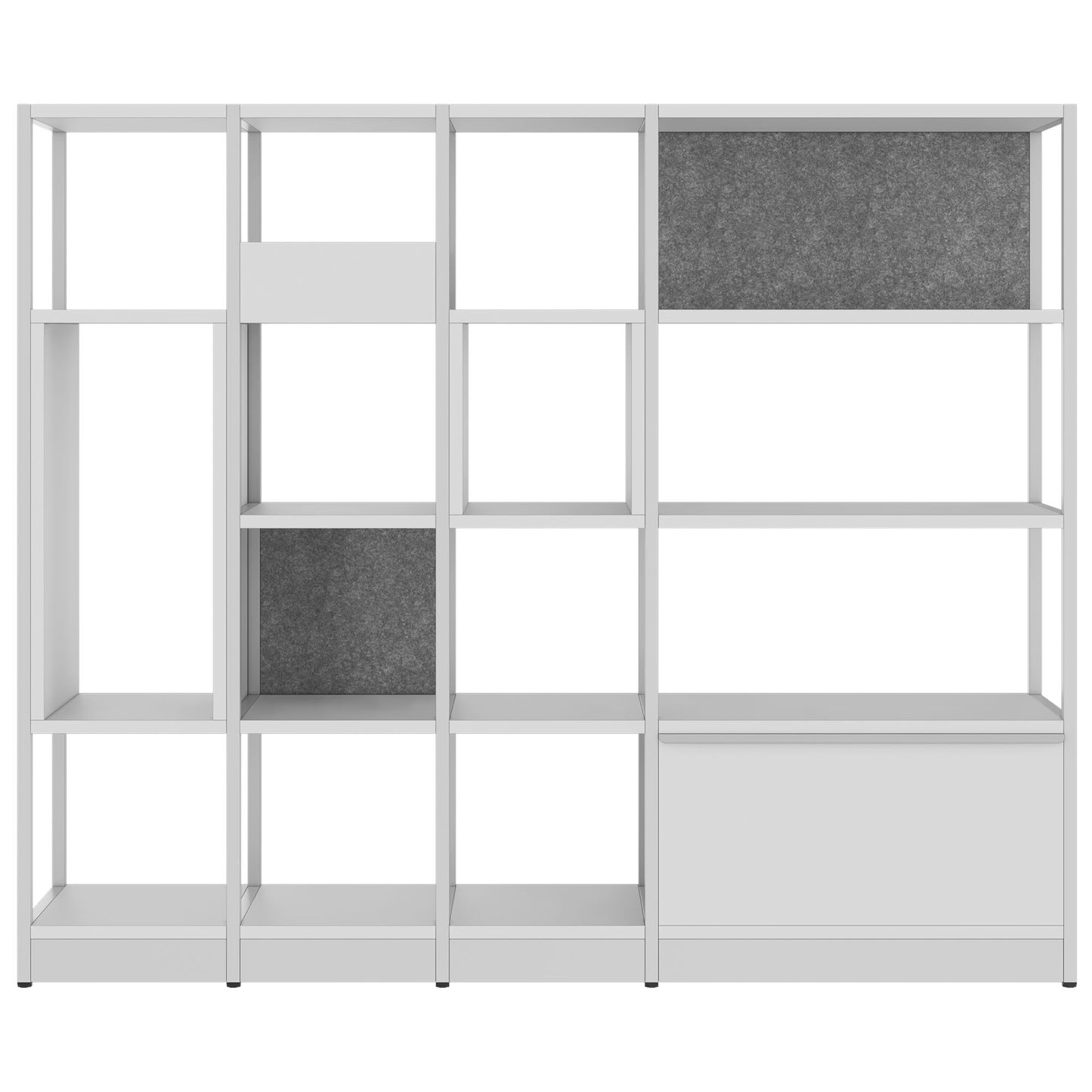 ATELLA shelf cabinet | 4 OH, 1960 x 1635 mm, pearl gray