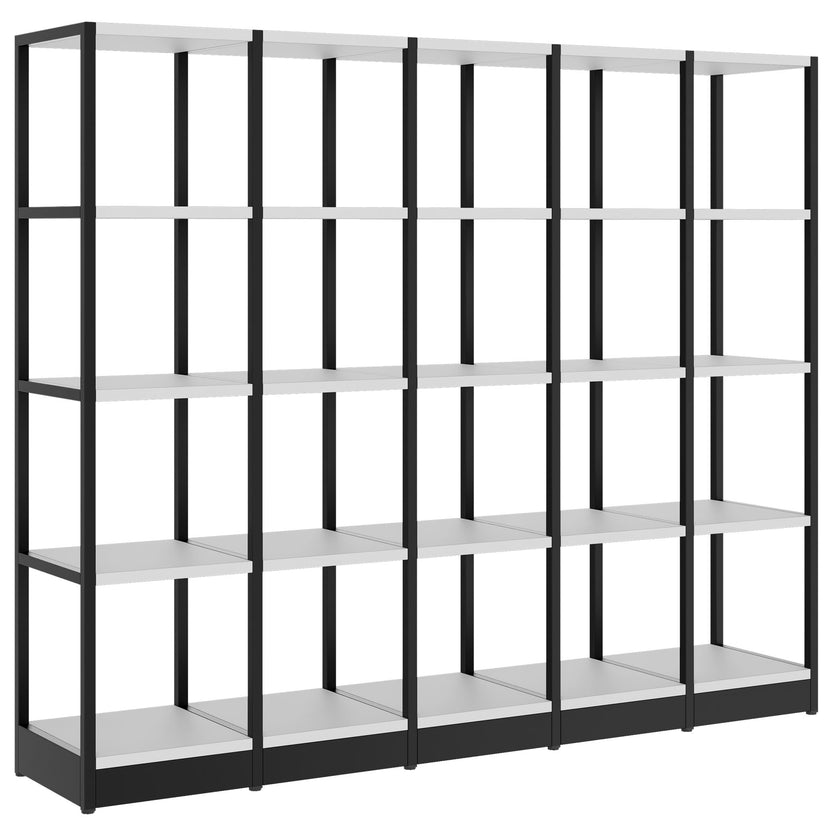 ATELLA Cabinet scaffale | 4 Oh, 1960 x 1635 mm, grigio perla