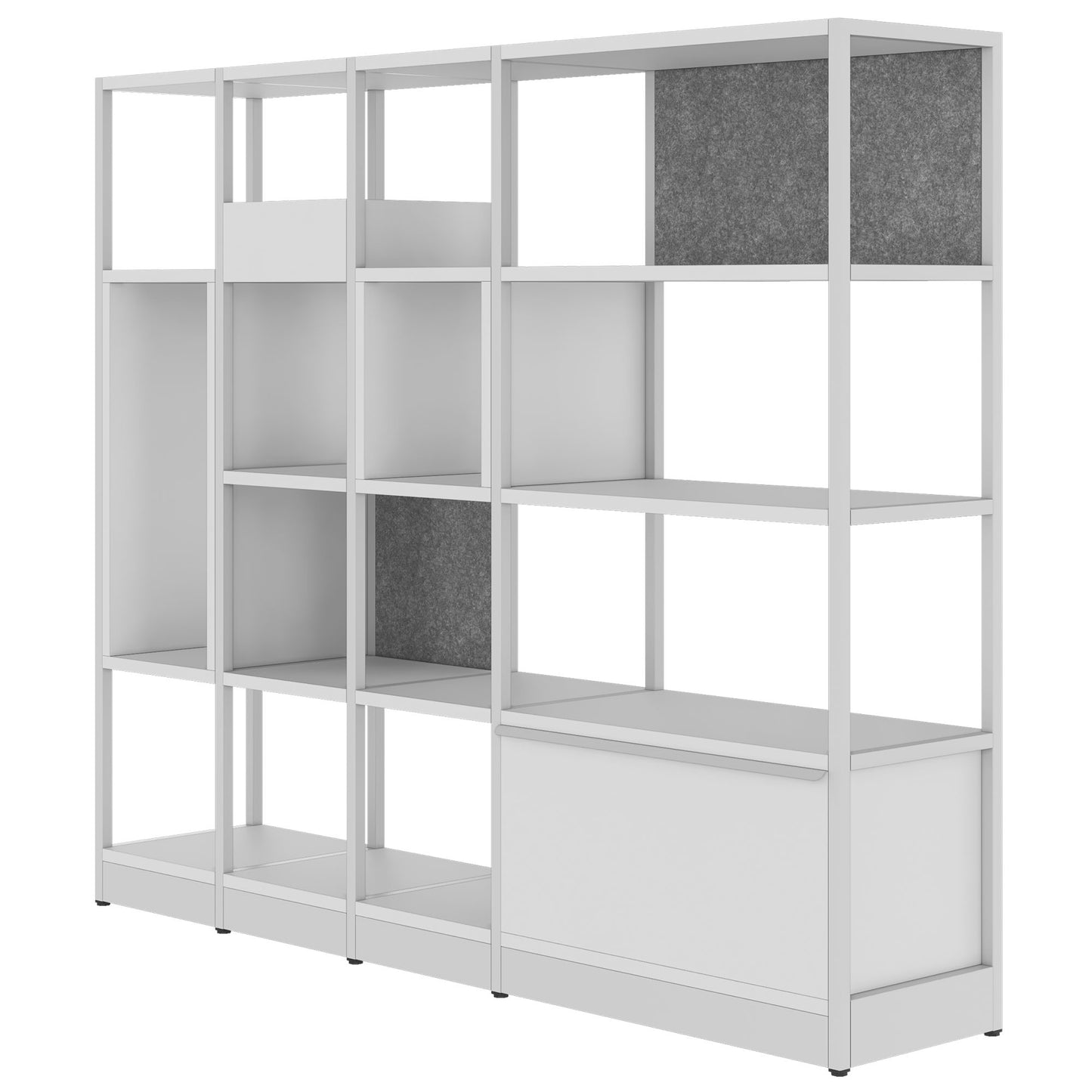 ATELLA shelf cabinet | 4 OH, 1960 x 1635 mm, pearl gray