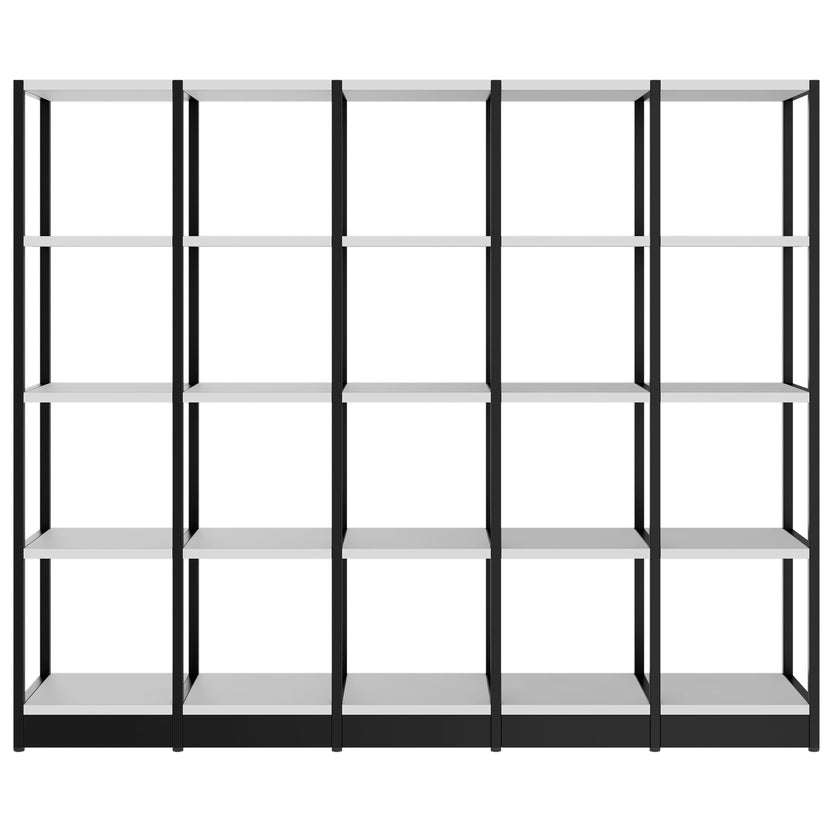 ATELLA Cabinet scaffale | 4 Oh, 1960 x 1635 mm, grigio perla