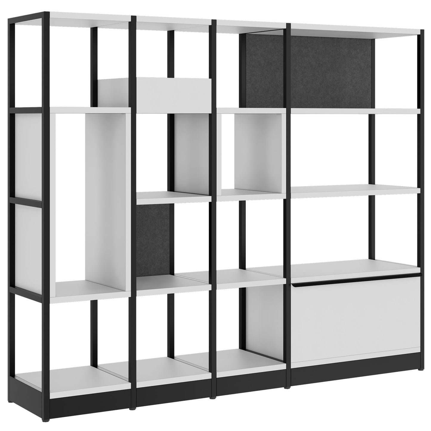 ATELLA shelf cabinet | 4 OH, 1960 x 1635 mm, pearl gray