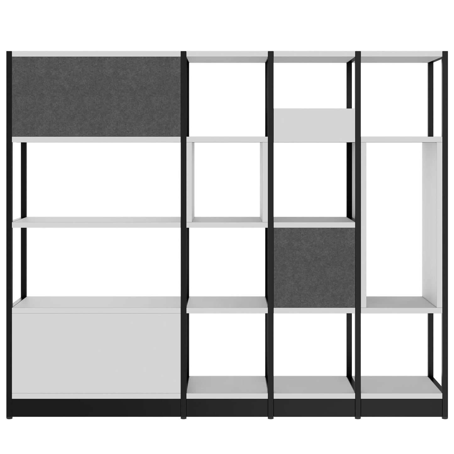 ATELLA Regalschrank | 4 OH, 1960 x 1635 mm, Perlgrau