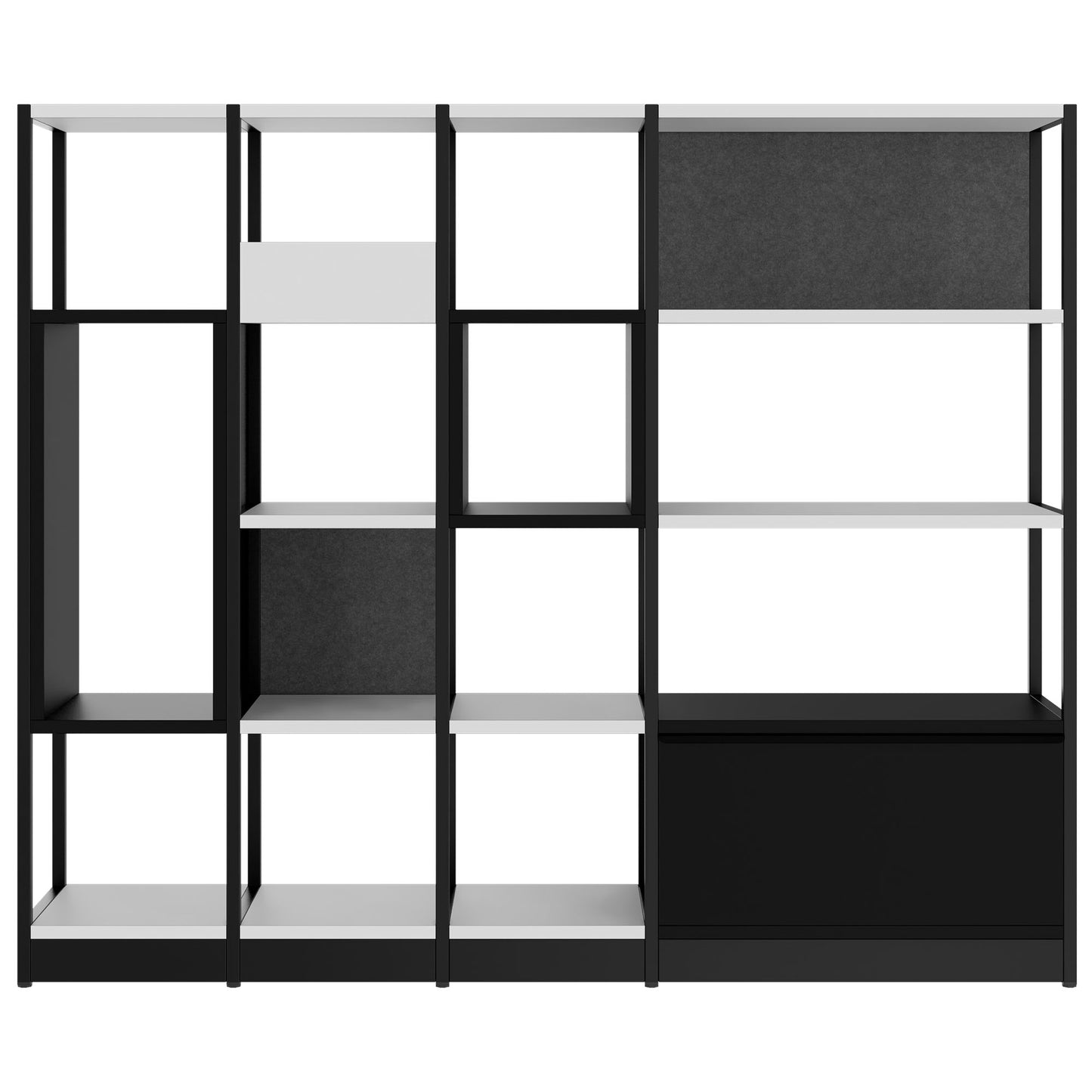 ATELLA Regalschrank | 4 OH, 1960 x 1635 mm, Perlgrau