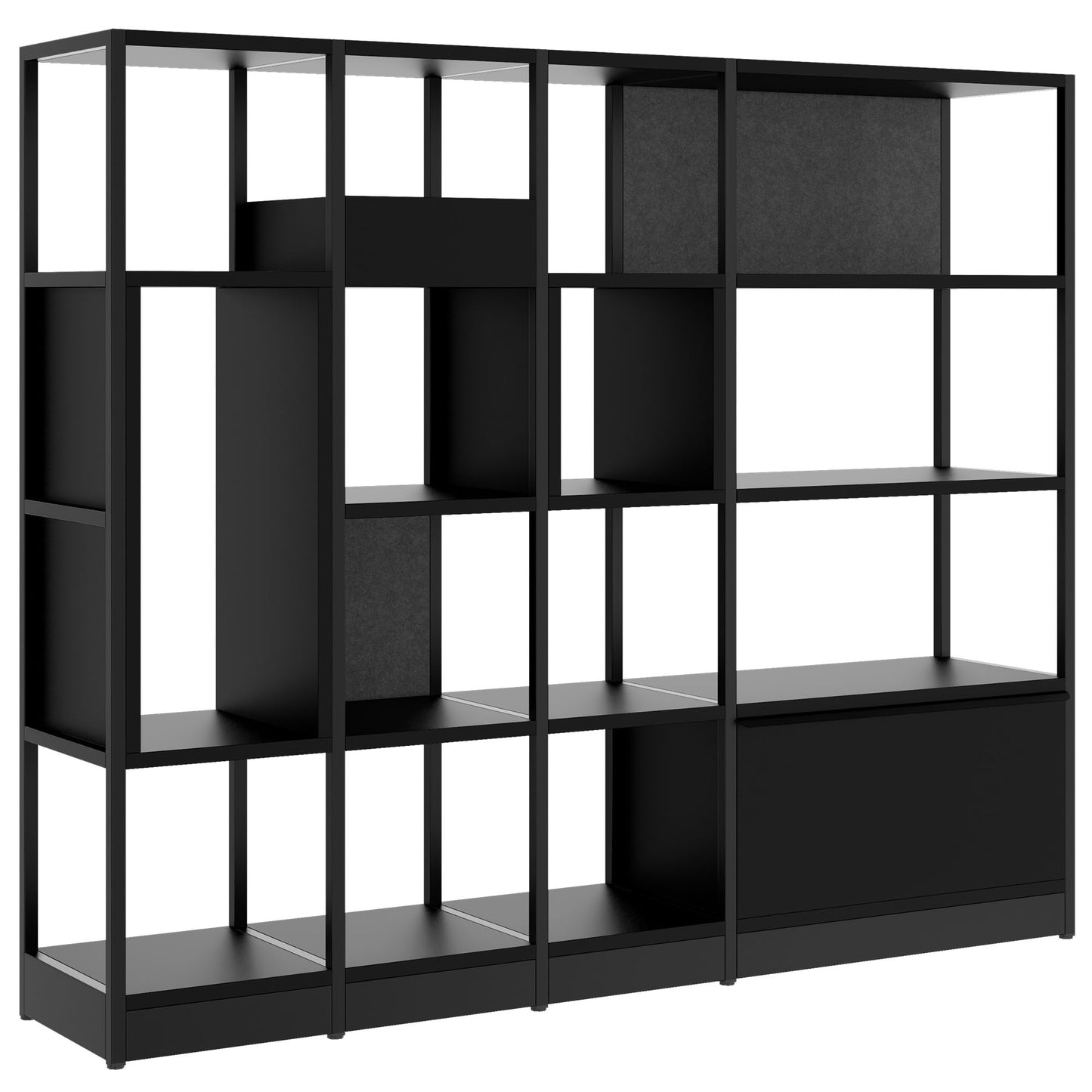 ATELLA Regalschrank | 4 OH, 1960 x 1635 mm, Schwarz