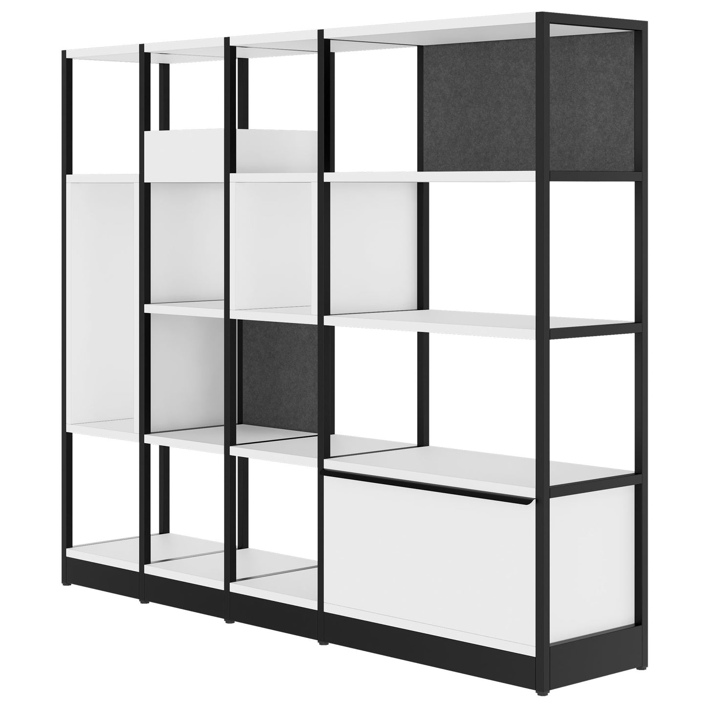 ATELLA Regalschrank | 4 OH, 1960 x 1635 mm, Weiß