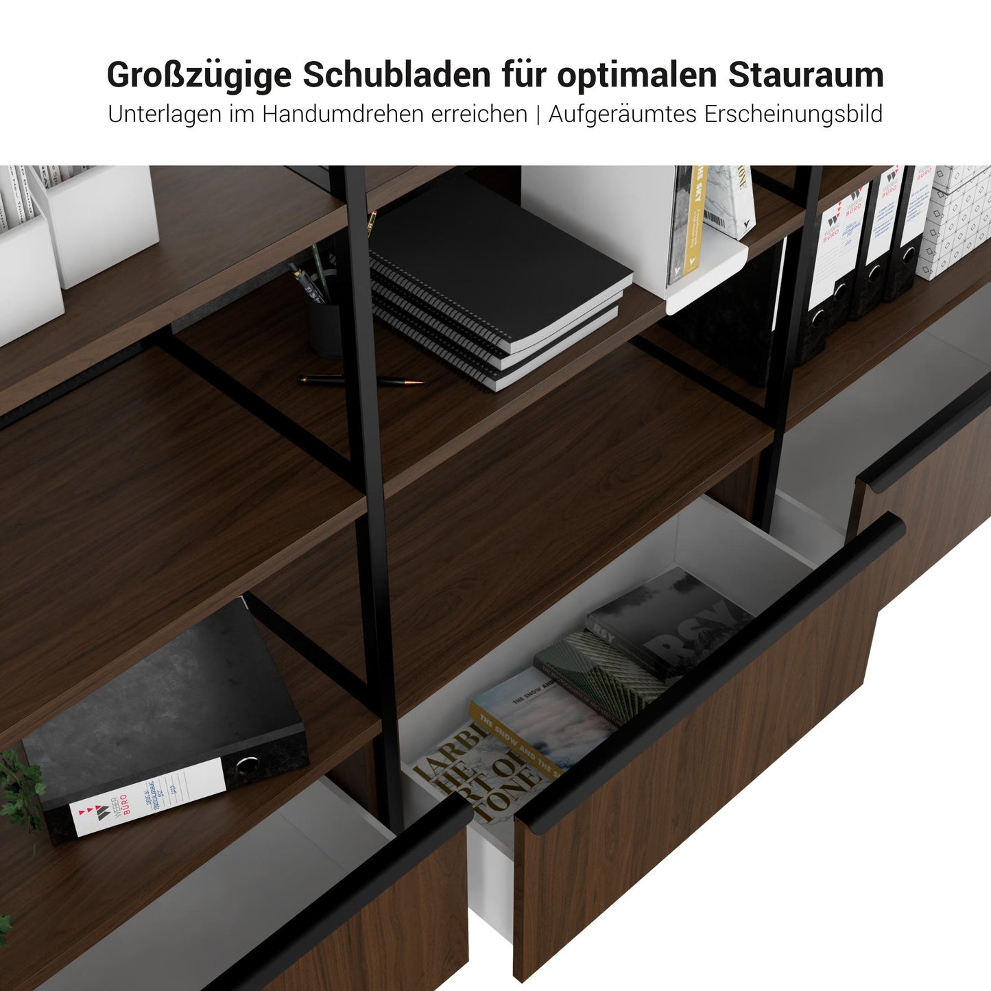 ATELLA Regalschrank | 4 OH, 2350 x 1635 mm, Anthrazit